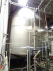 Used Feldmeier 9,000 Gallon Vertical Storage Tank, Stainless Steel. Dish top and dish bottom with center 6