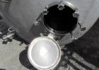 Used Feldmeier Pressure Tank, 8000 Gallon, 304 Stainless Steel, Vertical. 108” Diameter x 192” straight side, dished top & bottom. Internal rated 15/-1.5 psi at +120/-60 degrees F. Openings top 20