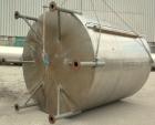 Used Filpaco Industries Tank, 6,000 Gallon, 304 Stainless Steel, Vertical.  Approximate 114