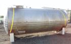 Used Hamilton Welding Company Tank, 5,200 Gallon, 304 Stainless Steel, Horizontal. Approximately 84” diameter x 202” straight side, dished heads. Openings: top 24” manway with cover, 3” side bottom o...