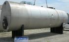 Used Industrial Air Tank, 10,000 Gallon, 304 Stainless Steel, Horizontal, Insulated. Approximately 8' diameter x 28' long, appears to be flat ends. Openings: top (2) 3'', 4'', 30'' manway with cover,...