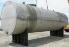 Used Industrial Air Tank, 10,000 Gallon, 304 Stainless Steel, Horizontal, Insulated. Approximately 8' diameter x 28' long, appears to be flat ends. Openings: top (2) 3'', 4'', 30'' manway with cover,...
