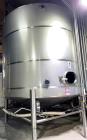 Used- JV Northwest 10,000 Gallon Stainless Steel Tank with cone bottom. Vessel measures 144" diameter x 138" straight side w...