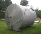 Used- Approximately 7,000 Gallon Stainless Steel Tank. 10' diameter. x 11' T/T. Cone top, dish bottom. Built by Kennedy Tank...