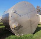 Used Krenz Approximately 8,500 Gallon Stainless Steel Storage Tank. Approximately 11' diameter x 12' straight side. Flat bottom and slight cone top. Various top openings including a 17