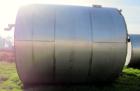 Used Krenz Approximately 8,500 Gallon Stainless Steel Storage Tank. Approximately 11' diameter x 12' straight side. Flat bottom and slight cone top. Various top openings including a 17