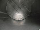 Used Saracco Tank & Mfg Approximately 8,500 Gallon Stainless Steel Storage Tank. Approximately 11' diameter x 12' straight side. Flat bottom and slight cone top. Various top openings including a 17