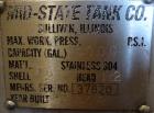 Used Mid-State Tank, 6000 Gallon, 304 Stainless Steel, Vertical.