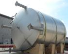 Used Mueller Jacketed Tank, 5000 gallon, 304 stainless steel, vertical. 109’’ diameter x 123’’ straight side, dish top and bottom. Internal rated to 200 deg F, dimple jacket rated 75 psi at 200 deg F...
