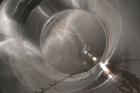 Used Mueller Silo Storage Tank, 10,000 Gallon, Model SVW, Stainless Steel. 120” Diameter x approximate 220” straight side, dished top, sloped bottom. (0.759) Cubic feet of sidewall dimple jacket, coo...