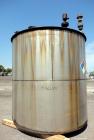 Used Tank, 5100 Gallon, 304 Stainless Steel, Vertical. Approximately 114 diameter x 116 straight side, flat top, sloped bottom. Internal ladder. Openings: top (2) 4