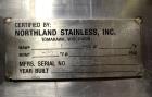 Used Northland Stainless Tank, Approximate 8000 Gallon, 316L Stainless Steel, Vertical. Approximate 120” diameter x 156” straight side, flat top, dished bottom. Internal rated 1 psi at -20 to 160 deg...