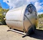 Used- Paul Mueller 6000 Gallon Stainless Steel Vertical Storage Tank. Overall Dimensions are approx. 11W x 11L x 14H. Multip...