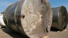 Used Perry 10,500 Gallon 316 Stainless Steel Storage Tank. Approx. 11' Diameter x 14' Straight Side. Cone Bottom. Mounted on 6 I-Beam legs. Approx. 3
