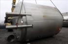 Used Precision Stainless Mixing Tank, 10,000 Gallon, 316L Stainless Steel, Vert