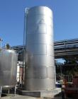 Used Santa Rosa Approximately 27,000 Gallon Vertical Stainless Steel Storage Tank. Approximately 12' diameter x 32' straight side. Sloping bottom. 16