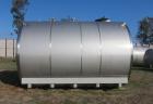 Used Santa Rosa 10,000 Gallon Stainless Steel Horizontal Storage Tank. Approximately 10'6