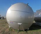 Used Santa Rosa 10,000 Gallon Stainless Steel Horizontal Storage Tank. Approximately 10'6