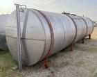 Used- Tolan Horizontal Tank, 5,800 Gallons, Stainless Steel. Approximate 78