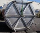 Used Walker Stainless Tank, 5000 Gallon, Model 9561, 304 Stainless Steel, Vertical. Approximate 120” diameter x 104” straight side, dished top, sloped bottom. Openings top (2) 3” NPT, 18” man way wit...