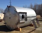 Used- Walker, 5000 Gallon, Sanitary, Jacketed Mix Tank/Silo. Sweep mixer driven by Hydraulic Drive. 8'6" ID x 12' T/T. Dish ...