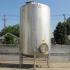 Used Walker 5000 Gallon 304 Stainless Steel Vertical Tank. This tank has a dome top and a dish bottom. The tank diameter is 102