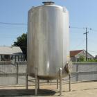 Used- Walker 5000 Gallon 304 stainless Steel Vertical Tank. This tank has a dome top and a dish bottom. The tank diameter is...