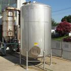 Used- Walker 5000 Gallon Vertical 304 Stainless Steel Tank. This tank has a dome top and a dish bottom. The tank diameter is...