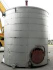 Used Walker Stainless Tank, 8500 Gallon, 304 Stainless Steel, Vertical. Approximate 132” diameter x 144” straight side, coned top, flat bottom. Top entering disperser, approximate 1-1/2” diameter x 8...