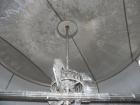 Used Walker Stainless Tank, 8500 Gallon, 304 Stainless Steel, Vertical. Approximate 132” diameter x 144” straight side, coned top, flat bottom. Top entering disperser, approximate 1-1/2” diameter x 8...