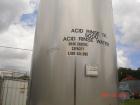 USED: Walker 5,000 gallon, type 304L stainless steel, storage tank. Vertical, dished heads. Approximate 8' diameter x 12' straight side. Misc top and side flanged openings. Bottom has a 2