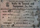 Used Wolfe Mechanical and Equipment Tank, 14,000 gallon, 304L stainless steel, vertical. Approximately 144