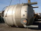 Used Wolfe Mechanical And Equipment Tank, 9000 Gallon, 304 Stainless Steel, Vertical. 144” diameter x 120” straight side, dished top and bottom. Internal rated 2.5 psi at 400 degrees F., 30” Wide sin...