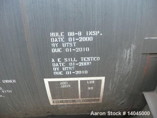 Used Trinity Tank Car, 17,574 Gallon Carbon Steel Lined Railcar. DOT Classification #111A100W3. Insulation is 4" fiberglass. Tank measurements: 43'1" long, 10'8" extreme width, 15'1" extreme height. ...