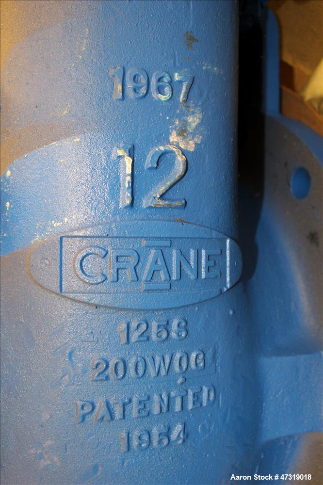 Used- Crane Manual Gate Valve, 12" Diameter, Class 125, Carbon Steel.