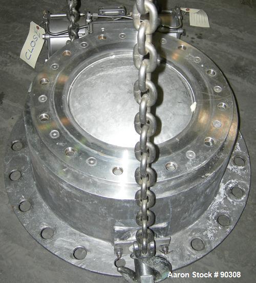USED- Gemco 12" Cast GTV Spherical Valve, 316 stainless steel housing, Hastelloy B seat disc. 12" discharge with 19" OD moun...