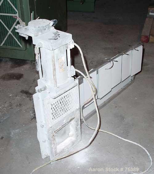 Used Salina Vortex 6" Diameter Air Operated Slide Gate Valve, Model SA06-MG-H13-WSI-RS, Stainless Steel. Flanged inlet/outlet.