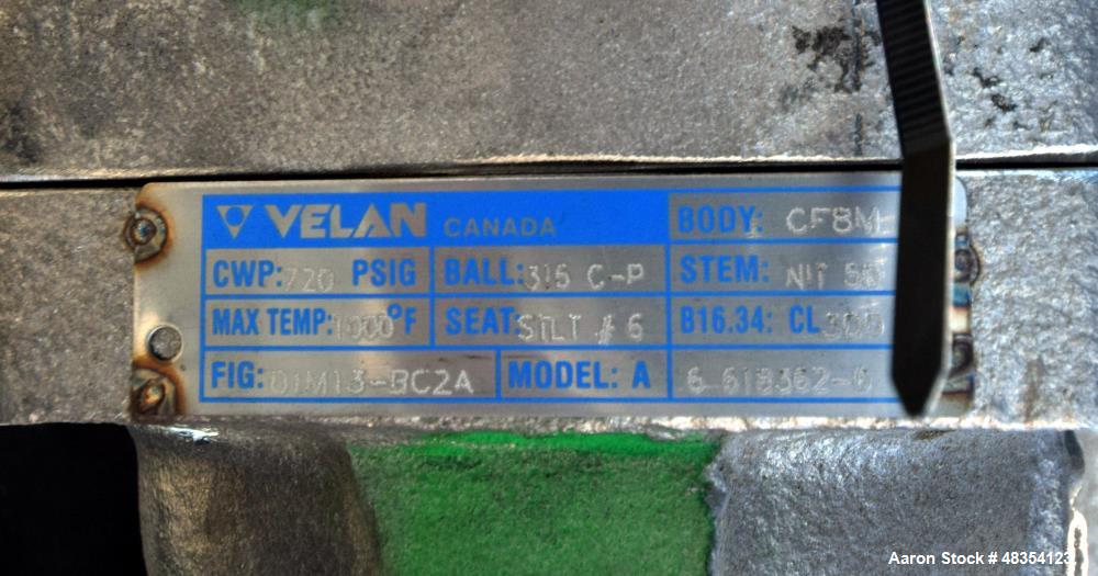 Unused- Velan 2", 300# Stainless Steel High Temperature Air Actuated Full Port Ball Valve.