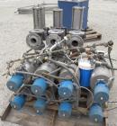 Used Sanitary 3'' Valve Banks, Stainless Steel. (1) Bank with (3) Keystone Morin 316 stainless steel actuators, and (8) Tuchenhagen valves, (1) Bank with (4) GEA type DE-OD3''-SZ valves, and (2) GEA ...