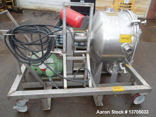 Used Cornell Model #D-26 Versator. Type 316 Polished Sanitary Stainless Steel. Sanitary Connections, Quick opening hinged style door, driven by 25 Hp., 3/60/ 460 volt, 3560 RPM Motor, mounted on stai...