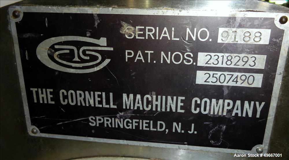 Used- Cornell Versator Model D16 Stainless Steel