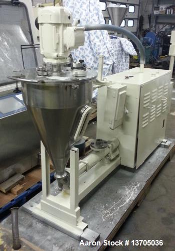 Used Fryma Model VE-1 Deaerator. Sanitary stainless steel construction, 12" diameter disc. Unit self contained with vacuum pump. Model NE-30A discharge pump, and controls, rated 661 lbs./hr. To 3300 ...