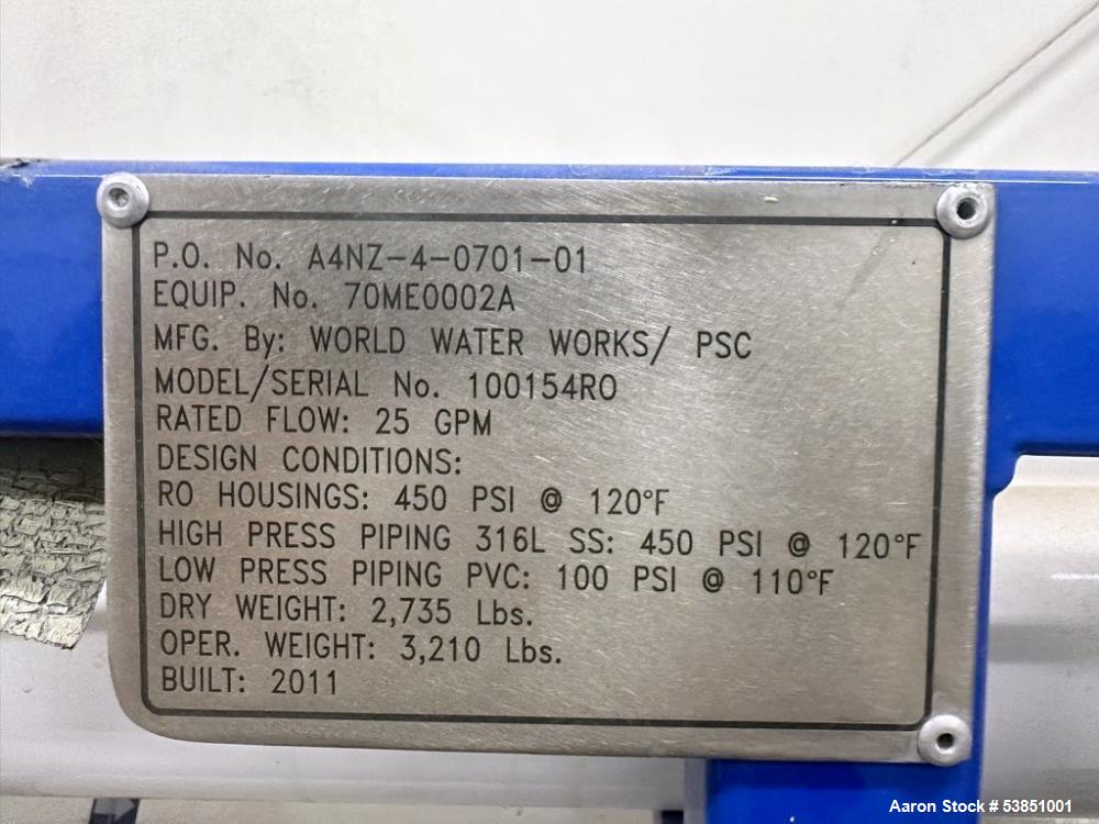 Unused World Water Works Reverse Osmosis System – Model 100154CIP