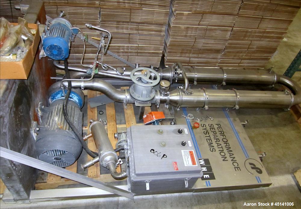 Used WHE Performance Separation Systems Filter – 20 HP, Stainless Steel, High-Speed Motor
