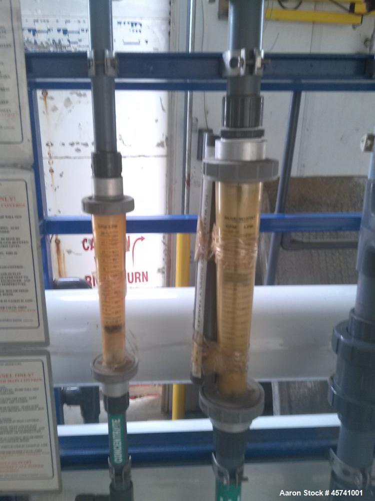 Used Ionic Ahlfinger Water Company Reverse Osmosis System. Baldor 15 hp electric motor, 480 volts, 3 phase mounted on Grundfos CR8 15 hp pump. Filterite model number 9100715-000 type 12 FM, (3) Code ...