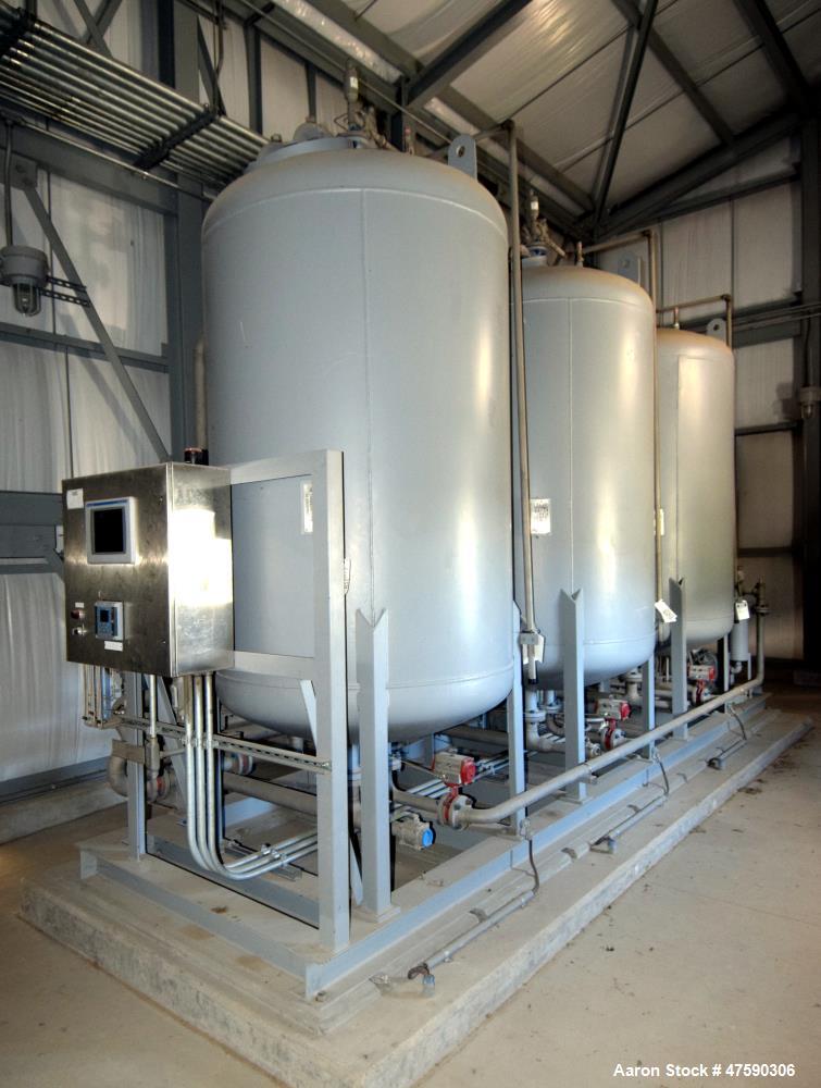 Unused- Reetex Multimedia Filter System Consisting Of: (3) Filter vessels, 304 stainless steel. Each 54" Diameter x 72" straight side, dished top and bottom. Internal rated 75 psi at -20 to 100 degre...