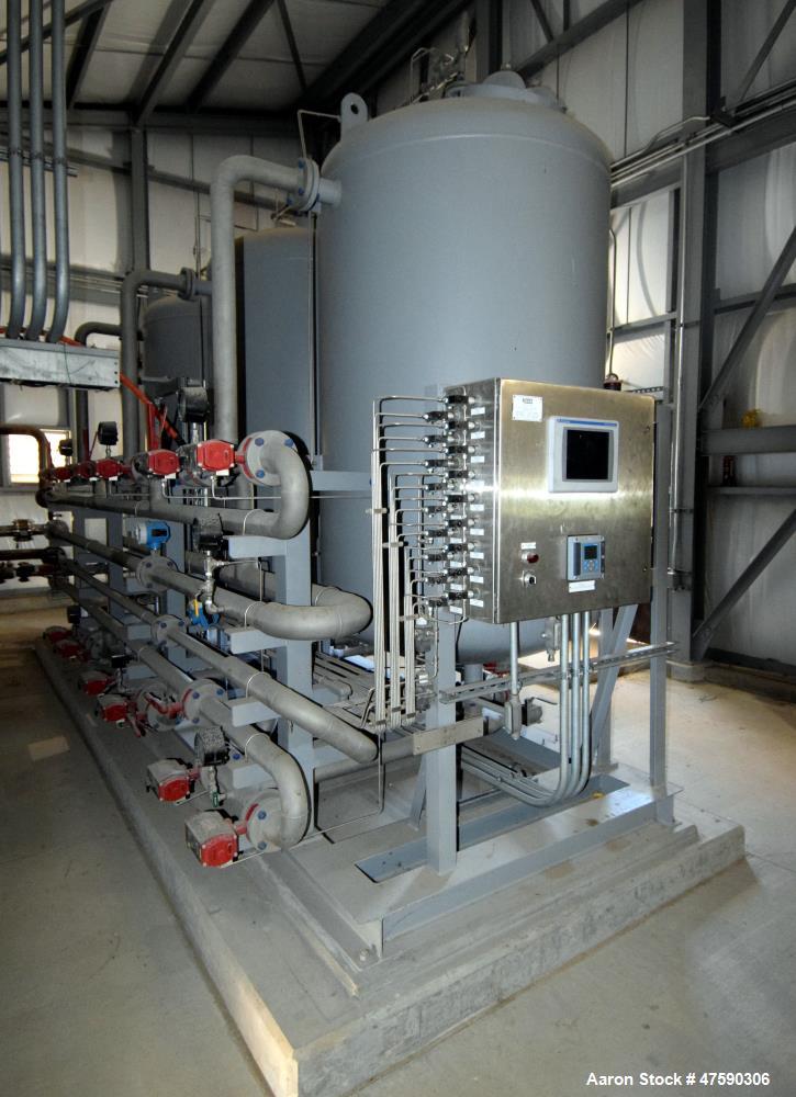 Unused- Reetex Multimedia Filter System Consisting Of: (3) Filter vessels, 304 stainless steel. Each 54" Diameter x 72" straight side, dished top and bottom. Internal rated 75 psi at -20 to 100 degre...