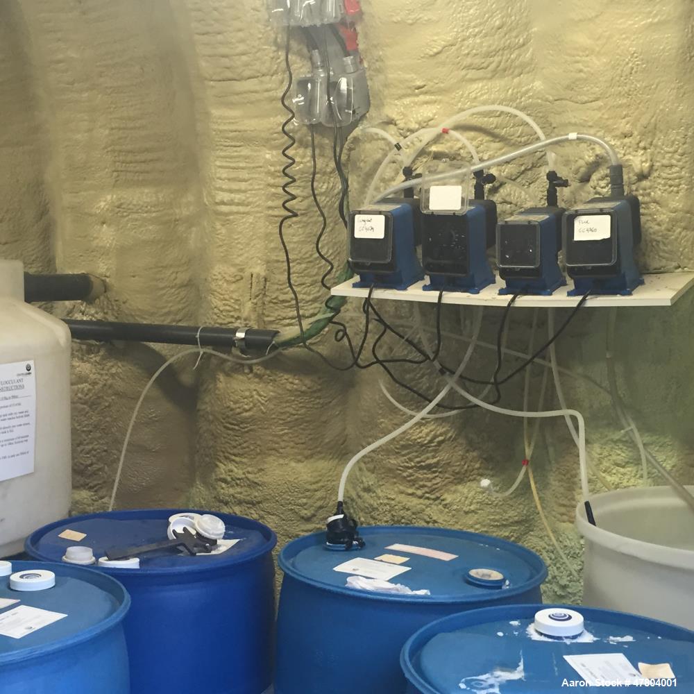 Used Ellis Dissolved Air Flotation (DAF)System, Model DAF-20. V bottom solids chamber, 304 SS. Ferris wheel type skimmer, complete with main tank. Chemical serpentine injection system with flow meter...