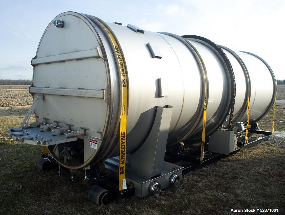 Used Round Dewatering Drum; Stainless steel construction; 90” diameter x 20’ lon
