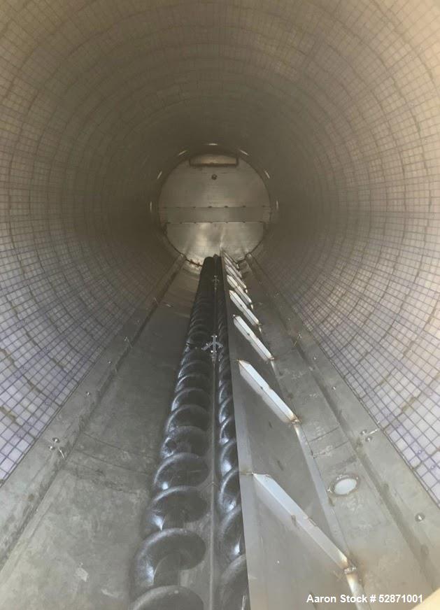 Used Round Dewatering Drum; Stainless steel construction; 90” diameter x 20’ lon